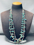 Native American Authentic Older Vintage Santo Domingo Turquoise Heishi Necklace Old-Nativo Arts