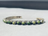 First Rate Vintage Native American Navajo 12 Cerrillos Turquoise Sterling Silver Bracelet-Nativo Arts