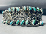 Extreme Detailed Vintage Native American Navajo Turquoise Sterling Silver Feather Bracelet-Nativo Arts