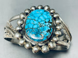 One Of The Finest Vintage Native American Navajo Blue Diamond Turquoise Sterling Silver Bracelet-Nativo Arts