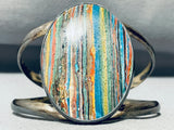 Native American Best Vintage Santo Domingo Rainbow Calsilica Jasper Sterling Silver Bracelet-Nativo Arts
