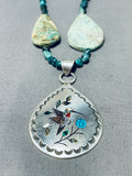 One Of Most Unique Vintage Native American Navajo Royston Turquoise Sterling Silver Necklace-Nativo Arts