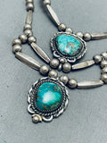 Native American One Of The Most Beautiful Vintage Navajo Turquoise Sterling Silver Necklace-Nativo Arts