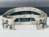 Blue Bird Mine Turquoise Vintage Native American Navajo Sterling Silver Bracelet-Nativo Arts