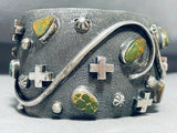 One Of The Most Unique Vintage Native American Navajo Damale Turquoise Sterling Silver Bracelet-Nativo Arts