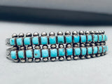 Early 1930's Vintage Native American Zuni Turquoise Sterling Silver Bracelet-Nativo Arts