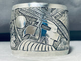 Tremendous Native American Navajo Sterling Silver Signed Bracelet-Nativo Arts
