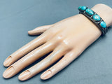 Rare Leadville Turquoise Vintage Native American Navajo Sterling Silver Bracelet-Nativo Arts
