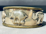 3d Elephnts!! Vintage Sterling Silver Southwest Bracelet Cuff-Nativo Arts