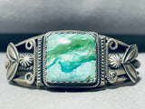 Important Vintage Native American Navajo Suqsred Green Turquoise Sterling Silver Bracelet-Nativo Arts