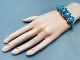 One Of The Best Vintage Native American Navajo Spiderweb Turquoise Sterling Silver Bracelet-Nativo Arts