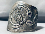 One Of The Most Detailed Vintage Sterling Silver Bracelet Cuff-Nativo Arts