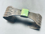 Fred Peters Vintage Native American Navajo Green Turquoise Sterling Silver Bracelet-Nativo Arts