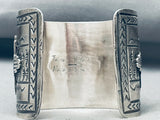 122 Grams Zia Symbolic Native American Navajo Sterling Silver Bracelet-Nativo Arts