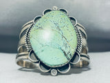 Gigantic Native American Navajo Green Turquoise Sterling Silver Bracelet-Nativo Arts