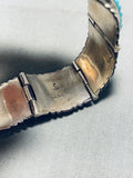 One Of The Best Ever Vintage Native American Navajo Turquoise Inlay Link Bracelet-Nativo Arts