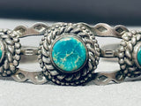 Very Old Vintage Native American Navajo Turquoise Sterling Silver Cerrillos Bracelet-Nativo Arts
