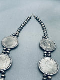 283 Grams Native American Navajo Thunderbird Sterling Silver Squash Blossom Necklace-Nativo Arts