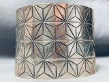 Mesmerizing Vintage Native American Navajo Wide Sterling Silver 100 Gram Bracelet-Nativo Arts
