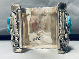 161 Grams!! Power Of Bear Vintage Native American Navajo Turquoise Sterling Silver Bracelet-Nativo Arts