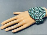 One Of The Best Vintage Native American Navajo Green Turquoise Sterling Silver Cluster Bracelet-Nativo Arts