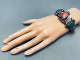 Heart Of Spiny Vintage Native American Navajo Sterling Silver Bracelet Cuff Old-Nativo Arts