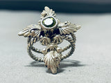 One Of The Most Unique Vintage Native American Navajo Peridot Sterling Silver Ring-Nativo Arts