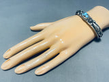 Beautiful Native American Navajo Golden Hill Turquoise Sterling Silver Signed Bracelet-Nativo Arts