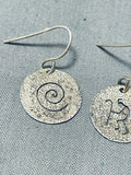 Native American Traditional Vintage Santo Domingo Sterling Silver Kokopelli Earrings-Nativo Arts
