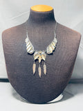 One Of The Most Fabulous Vintage Native American Navajo Pearl Sterling Silver Necklace-Nativo Arts