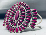 Gorgy Vintage Navajo Purple Stone Cluster Sterling Silver Bracelet-Nativo Arts
