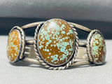 Early Deposit Equals Rare!! Vintage Native American Navajo #8 Turquoise Sterling Silver Bracelet-Nativo Arts