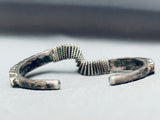 Hand Woven Vintage Native American Navajo Sterling Silver Bracelet Thick Cuff-Nativo Arts