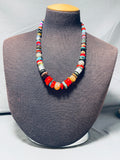 Rose Tommy Singer Native American Navajo Turquoise Coral Lapis Amethyst Sterling Silver Necklace-Nativo Arts