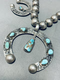 214 Gram Horseshoe Vintage Native American Navajo Sterling Silver Squash Blossom Necklace-Nativo Arts