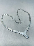 Important Native American Navajo Turquoise Coral Sterling Silver Necklace-Nativo Arts