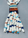 One Of The Most Unique Native American White Stone Turquoise Necklace-Nativo Arts