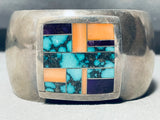 Important Ray Tracey Vintage Native American Navajo Inlay Turquoise Sterling Silver Bracelet-Nativo Arts