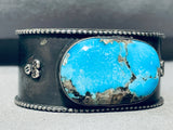 One Of The Best Vintage Native American Navajo Morenci Turquoise Sterling Silver Bracelet-Nativo Arts