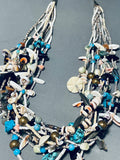 One Of The Most Fabulous Vintage Native American Navajo Turquoise Sterling Silver Necklace-Nativo Arts