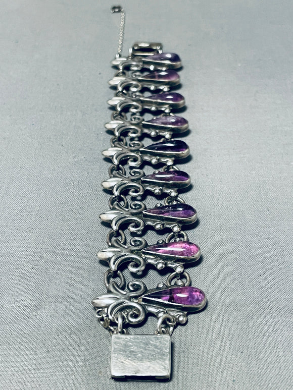 The Most Unique Vintage Amethyst Sterling Silver Clasp Bracelet-Nativo Arts