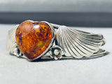 Heart Of Ancient Tree Sap Vintage Native American Navajo Sterling Silver Bracelet-Nativo Arts