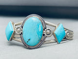 Sky Blue Turquosie Vintage Native American Navajo Sterling Silver Bracelet-Nativo Arts