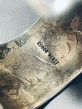 Important Vintage Native American Navajo Rosco Scott Walking Bear Sterling Silver Wide Bracelet-Nativo Arts