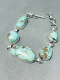 Important Vintage Native American Navajo Turquoise Sterling Silver Link Bracelet-Nativo Arts