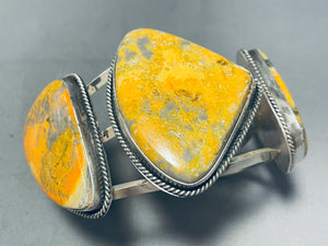 Astonishing Native American Navajo Honeybee Jasper Sterling Silver Bracelet-Nativo Arts