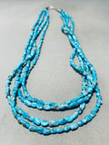 Gorgy!! Vintage Native American Navajo Morenci Turquoise Sterling Silver Necklace-Nativo Arts