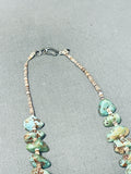 Beautiful Vintage Native American Navajo Royston Turquoise Heishi Sterling Silver Necklace-Nativo Arts