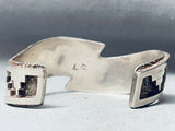 Native American Important Larry Castillo Opal Inlay Sterling Silver Bracelet Vintage-Nativo Arts