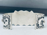 The Most Unique Buckle Bracelet! Vintage Native American Navajo Turquoise Sterling Silver-Nativo Arts